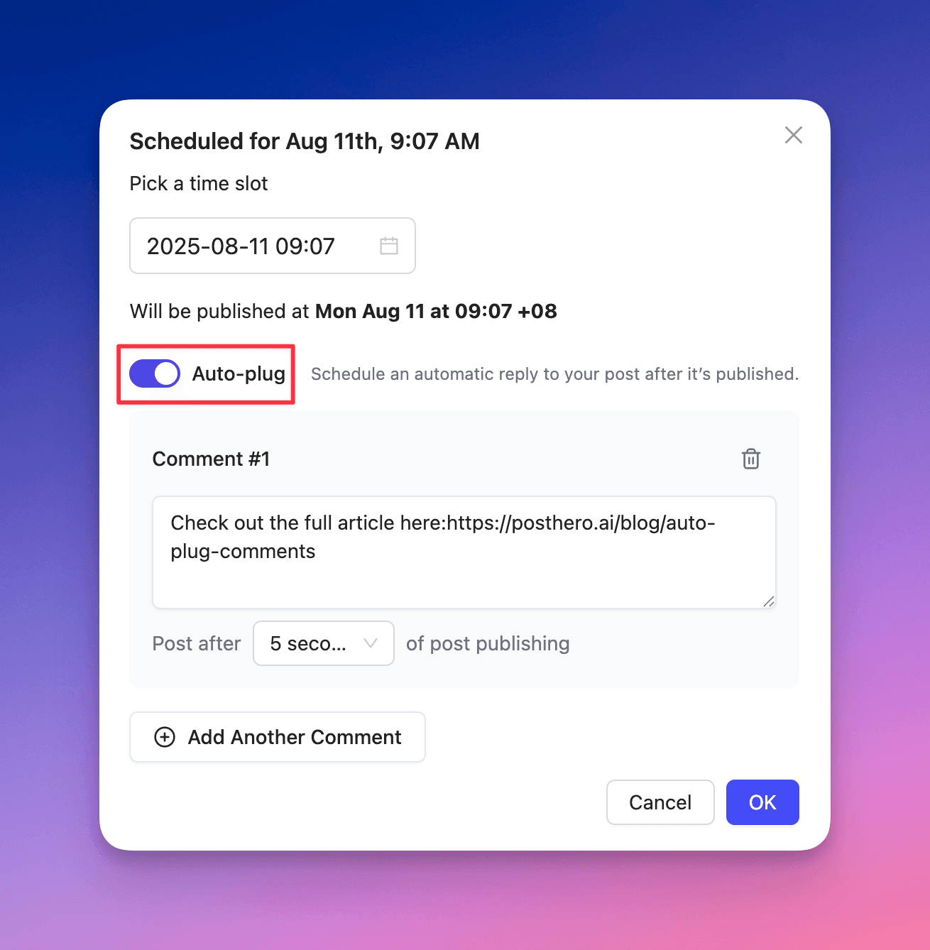 Cover Image for Auto-Plug Comments